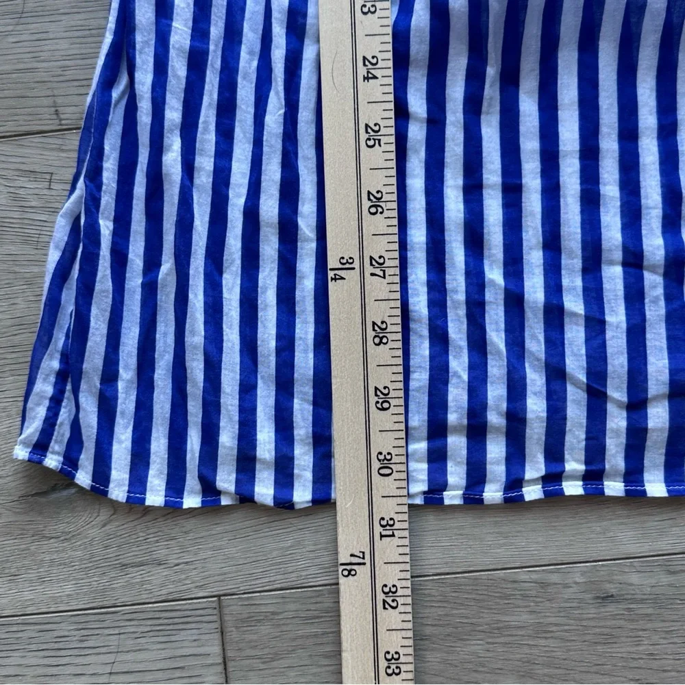 J.Crew‎ Blue White Stripe Off Shoulder Dress XS Cotton Ruffle